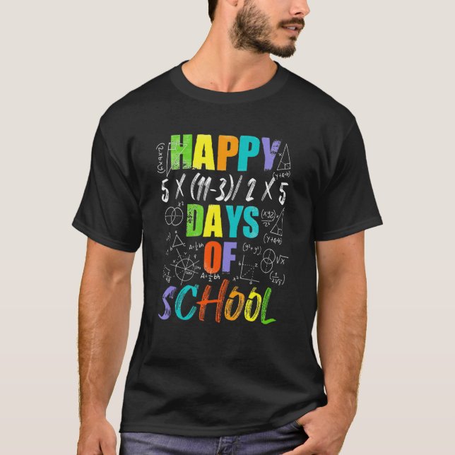 Math Teacher Happy 100th Day Of School Equations_2 T Shirt (Framsida)