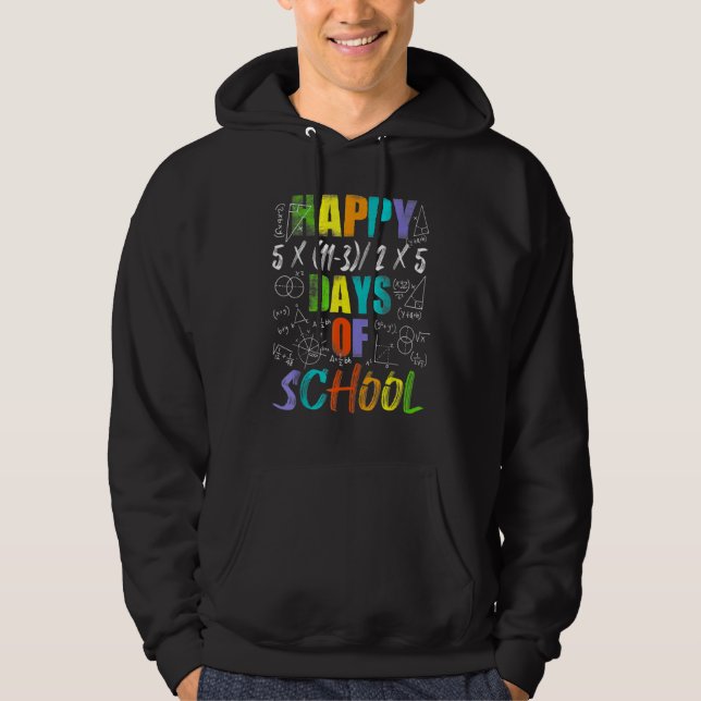 Math Teacher Happy 100th Day Of School Equations_3 Hoodie (Framsida)