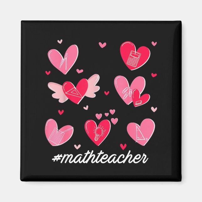 Math Teacher Heart Valentines Day Mathematics Teac Magnet (Framsidan)