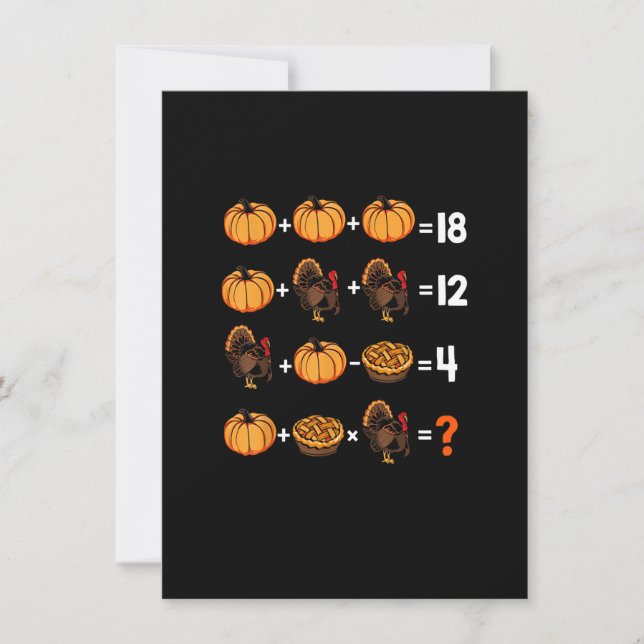 Math Teacher Humor Thanksgiving Helg order av O Inbjudningar (Framsida)