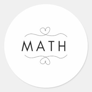 Math Teacher i kärlek Heart math Runt Klistermärke