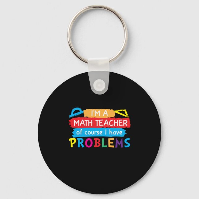 Math Teacher jag är en matlärare Nyckelring (Framsida)
