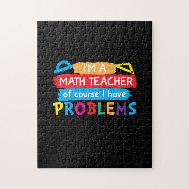 Math Teacher jag är en matlärare Pussel (Vertikal)
