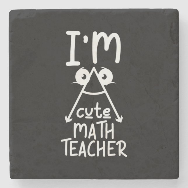Math Teacher jag är Math Teacher Stenunderlägg (Framsidan)
