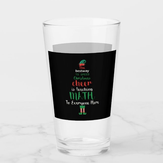 Math Teacher jul Elf Gift-design Glaskopp (Framsida)
