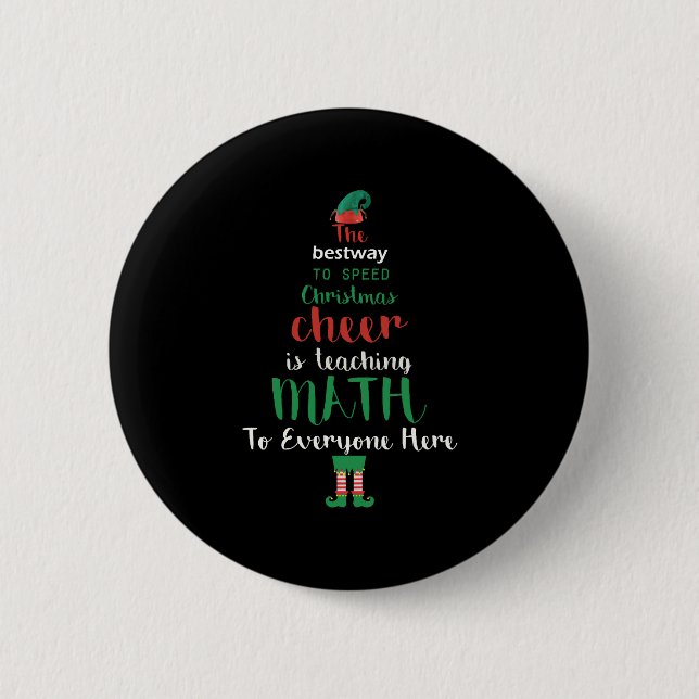 Math Teacher jul Elf Gift-design Knapp (Framsida)