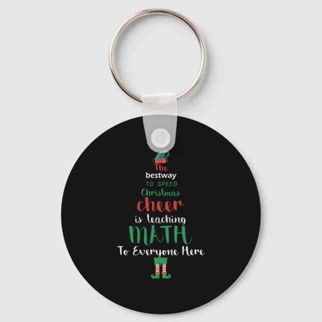 Math Teacher jul Elf Gift-design Nyckelring (Framsida)