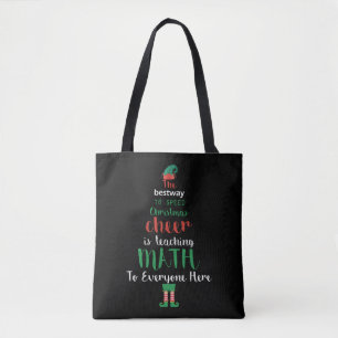 Math Teacher jul Elf Gift-design Tygkasse
