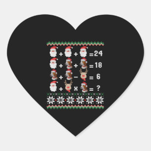Math Teacher jul jul HARRIER Hjärtformat Klistermärke