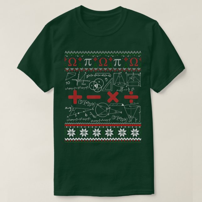 Math Teacher jul Kärlek Lärare Ugly Sweater T Shirt (Design framsida)