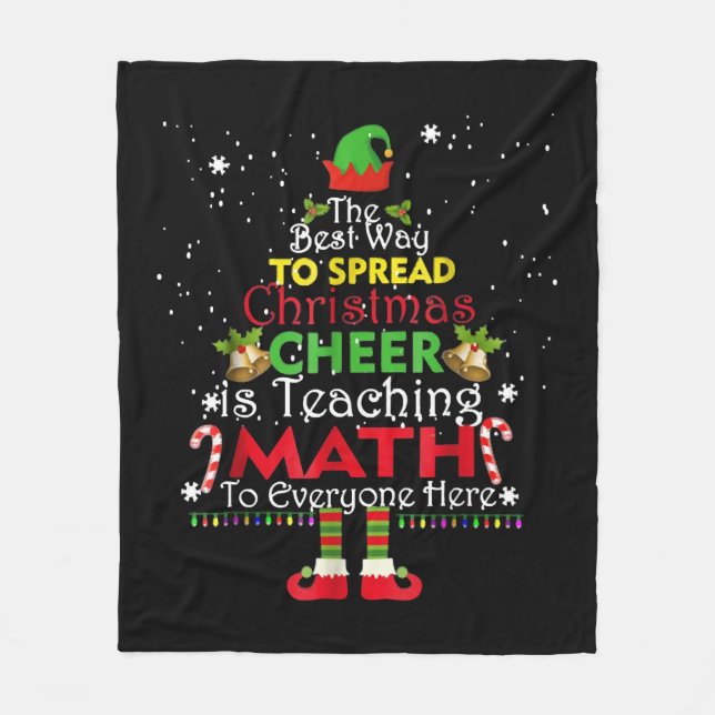 Math Teacher jul Shirt Elf jul Cheer Fleecefilt (Framsidan)