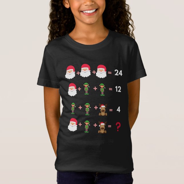 Math Teacher jul Shirt Quiz T-Shirt (Framsida)