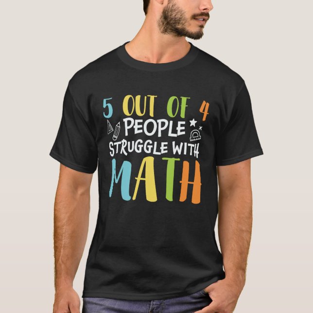 Math Teacher kan bara lära sig matematik genom att T Shirt (Framsida)