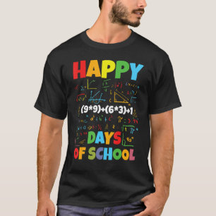 Math Teacher Lycklig 100 Day of School Equation Te T Shirt