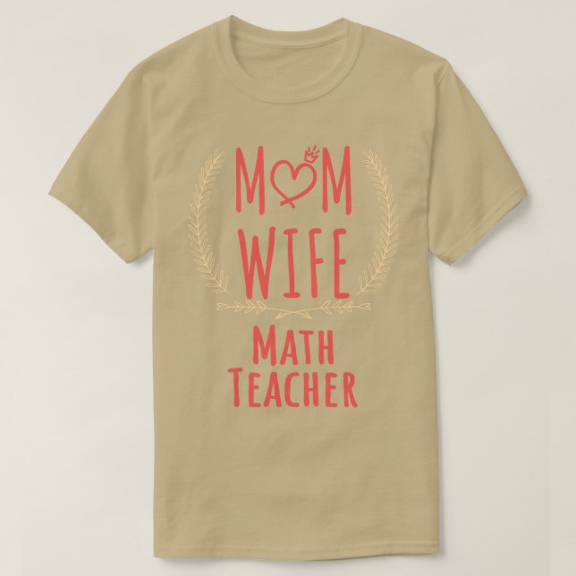 Math Teacher MAMMA WIFE Math Teacher och stolt Mat T Shirt (Design framsida)