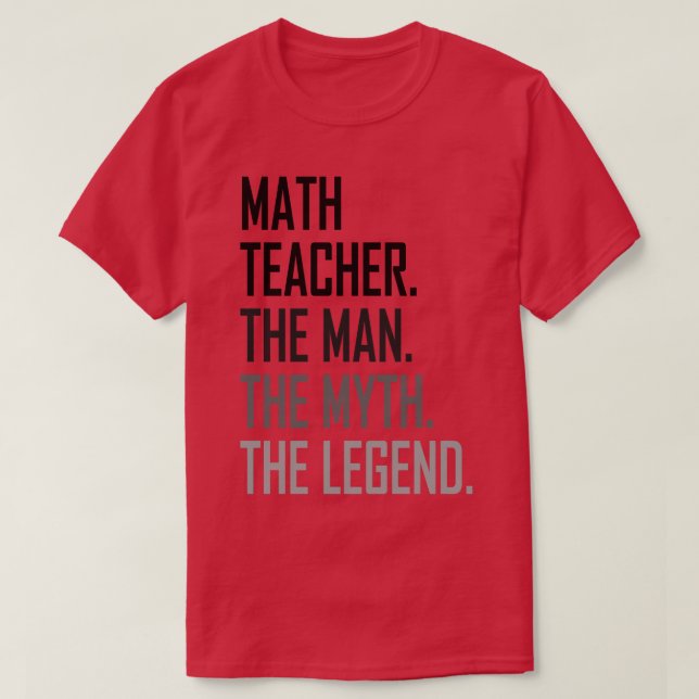 Math Teacher, mansyrket T Shirt (Design framsida)