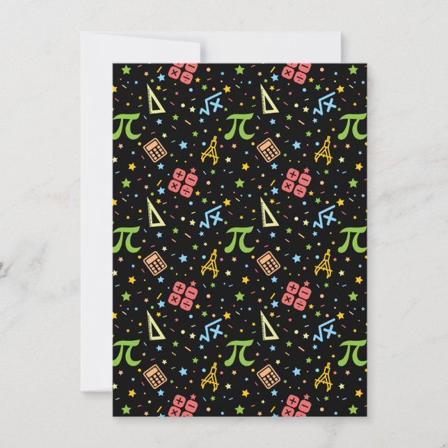 Math Teacher - Matematiska symboler Mönster Julkort (Framsida)