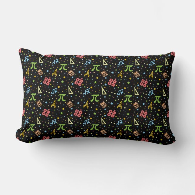 Math Teacher - Matematiska symboler Mönster Lumbarkudde (Framsida)