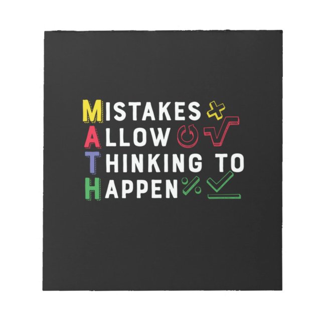 Math Teacher Math Allow Happen Anteckningsblock (Framsida)