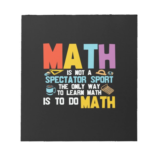 Math Teacher Math är inte en idrottsutövare Anteckningsblock (Framsida)