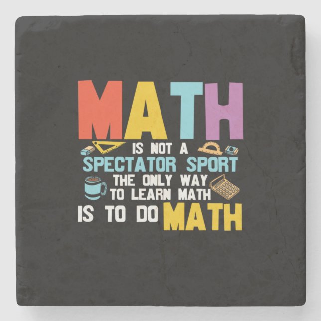 Math Teacher Math är inte en idrottsutövare Stenunderlägg (Framsidan)