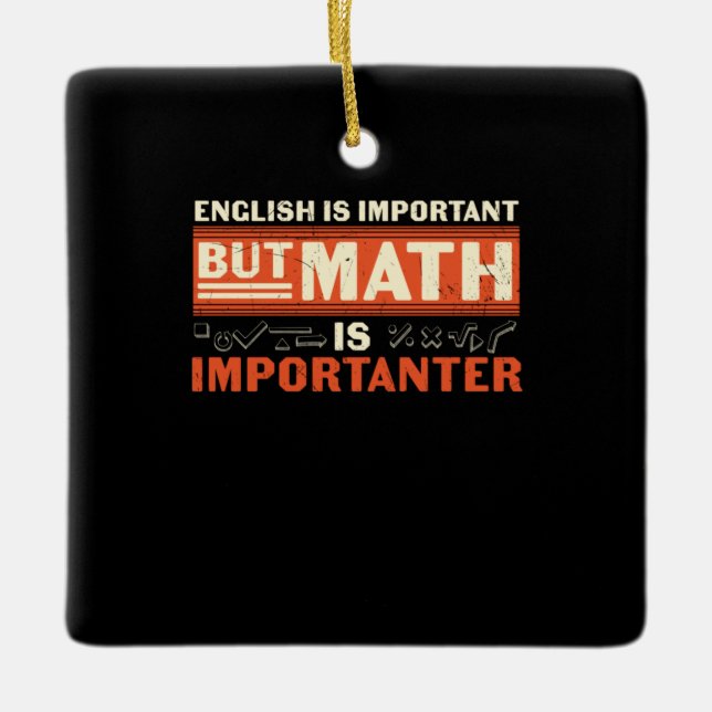 Math Teacher Math är viktig Julgransprydnad Keramik (Framsida)