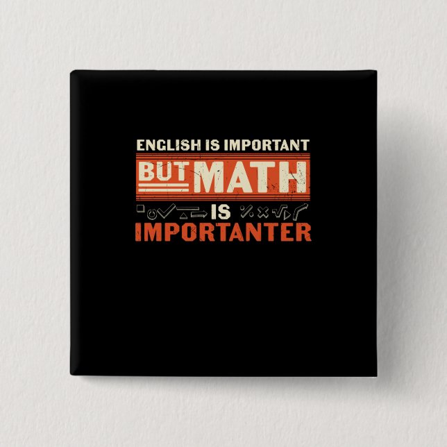 Math Teacher Math är viktig Knapp (Framsida)