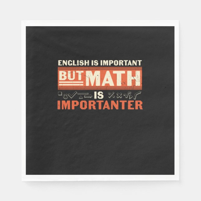 Math Teacher Math är viktig Pappersservett (Framsidan)