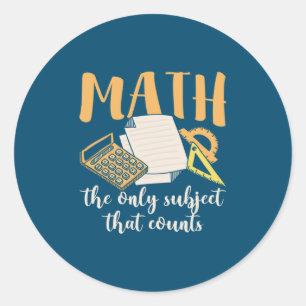 Math Teacher Math, endast Subjekt Runt Klistermärke
