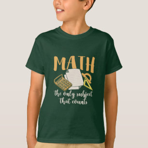 Math Teacher Math, endast Subjekt T Shirt