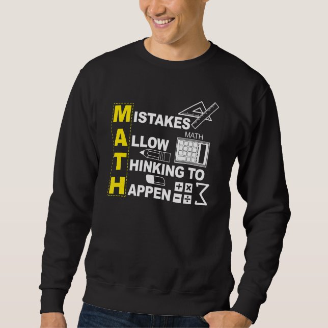 Math Teacher Math Mistakes tillåter att tänkandet  Lång Ärmad Tröja (Framsida)