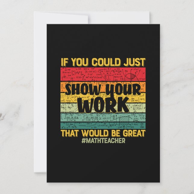 Math Teacher Math om du kan... Julkort (Framsida)