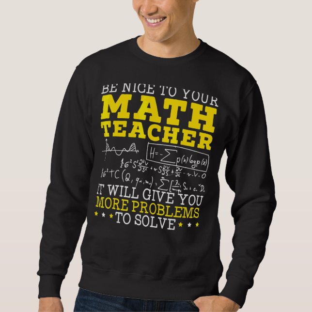 Math Teacher Mathematician Mathematics School Numb Lång Ärmad Tröja (Framsida)