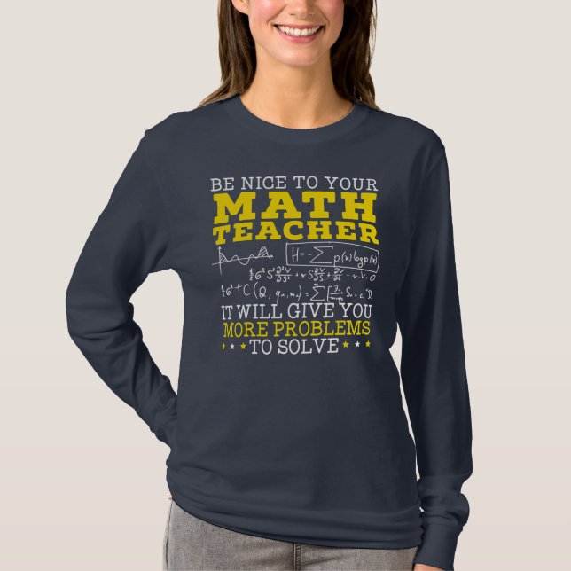 Math Teacher Mathematician Mathematics School T Shirt (Framsida)