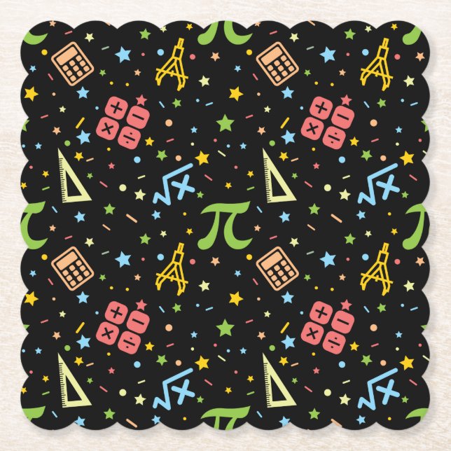 Math Teacher - Mathematics Data Geek Symbols Underlägg Papper (Framsida)