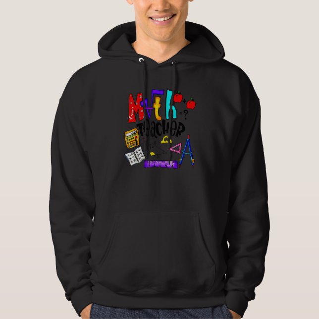 Math Teacher Mathematics Education Back to school Hoodie (Framsida)