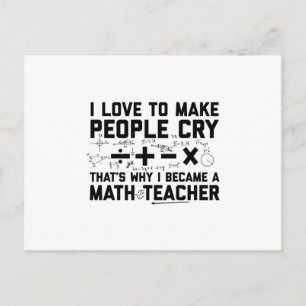 Math Teacher Mathematics School Gift Idea Vykort