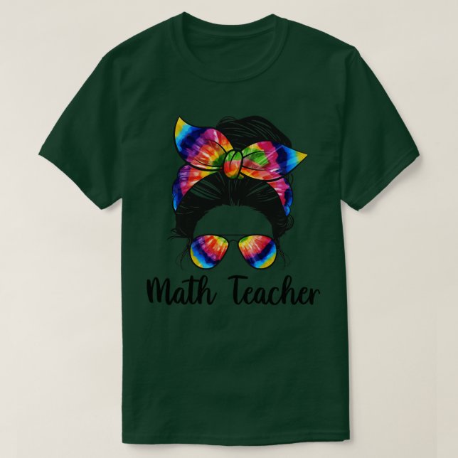 Math Teacher Messy Bun life Math Teacher MAMMA LIF T Shirt (Design framsida)