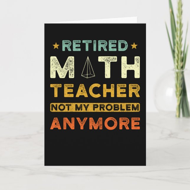 Math Teacher Pension Gift Kort (Framsida)