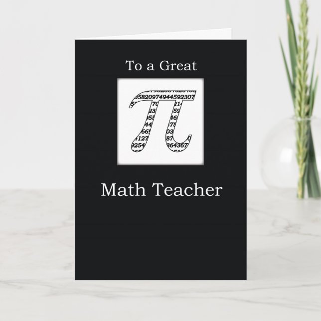 Math Teacher Pi Day Black Kort (Framsida)
