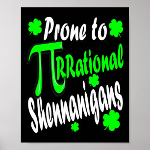 Math Teacher Pi Day St patrick's day 2025 Shamrock Poster