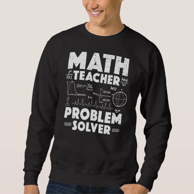 Math Teacher Problem Solver Back to school Lärare Lång Ärmad Tröja (Framsida)