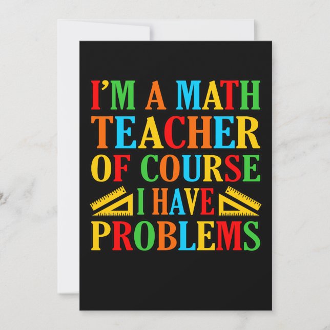 Math Teacher Problems Mathematics Maths Student Tack Kort (Framsida)