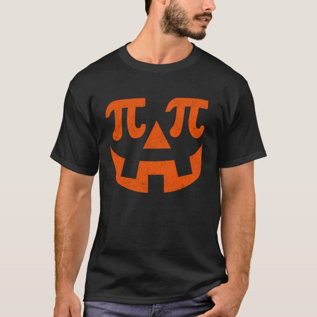 Math Teacher Pumpkin Pi Paj Halloween Costume T Shirt (Framsida)