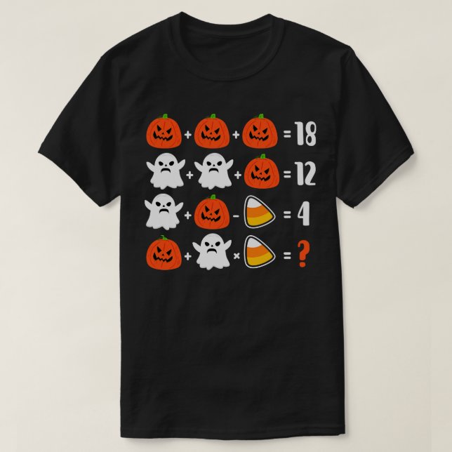 Math Teacher puzzle hallween T Shirt (Design framsida)