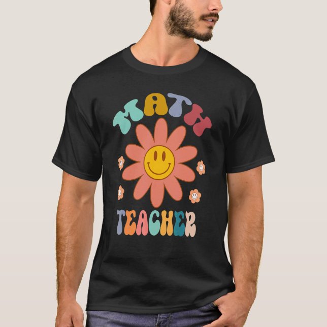 Math Teacher Rainbow Back to school uppskattning T Shirt (Framsida)