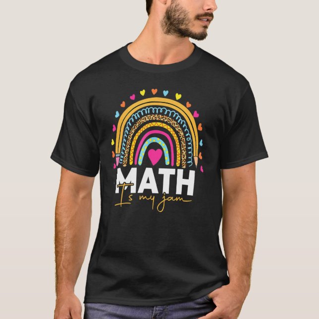 Math Teacher Rainbow Leopard Math är min Sylt Rain T Shirt (Framsida)