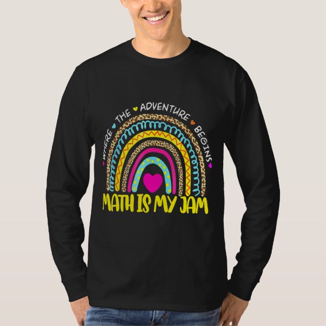 Math Teacher Rainbow Leopard Math är min Sylt Teac T Shirt (Framsida)