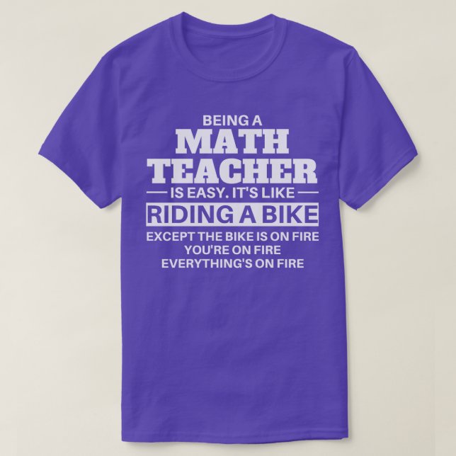 Math Teacher Riding A Bike T Shirt (Design framsida)