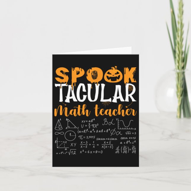 Math Teacher Scary Math Älskare Mathematics Hallow Kort (Framsida)
